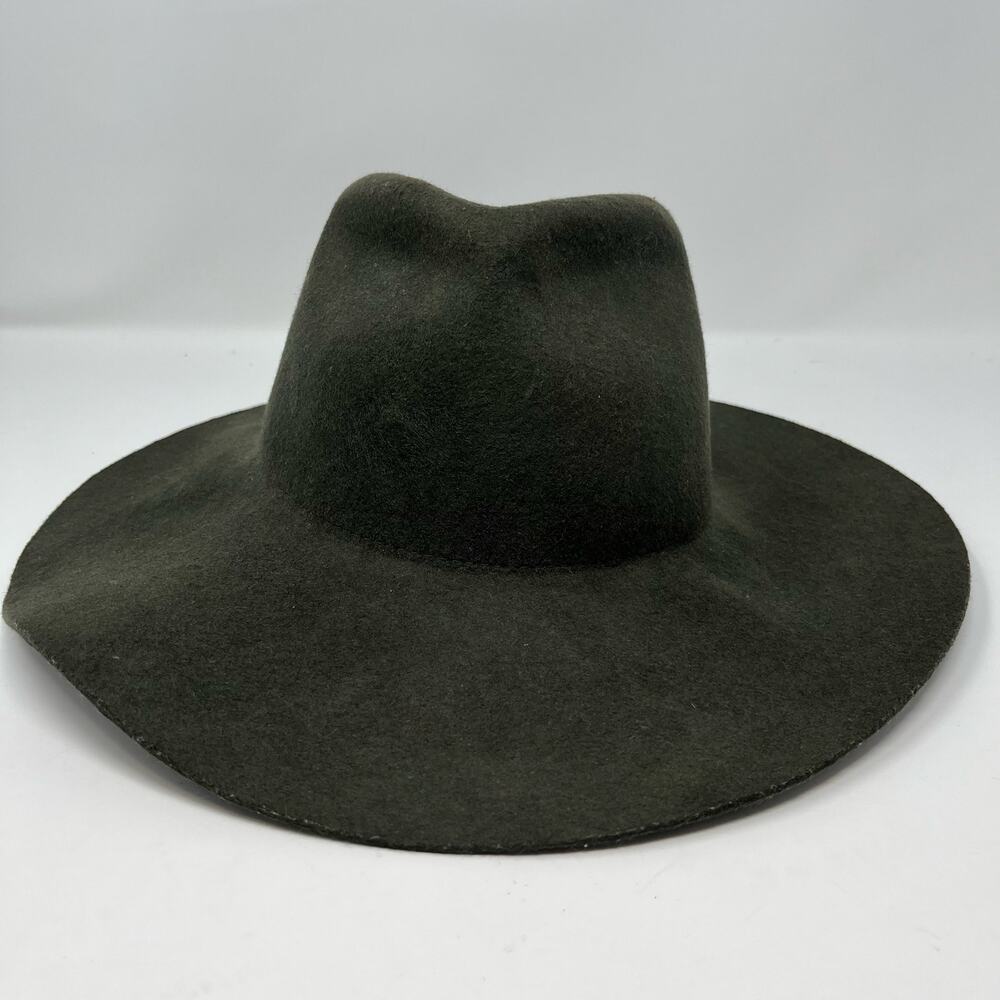 Biltmore for Madewell Forest Green Floppy Wide Brim Boho Western Felt Hat Womens